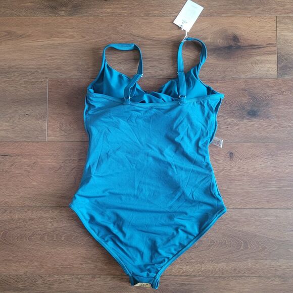 Womens S Underwire One Piece Swimsuit Tummy Control Ruched Bathing B2prity Green - Picture 11 of 16